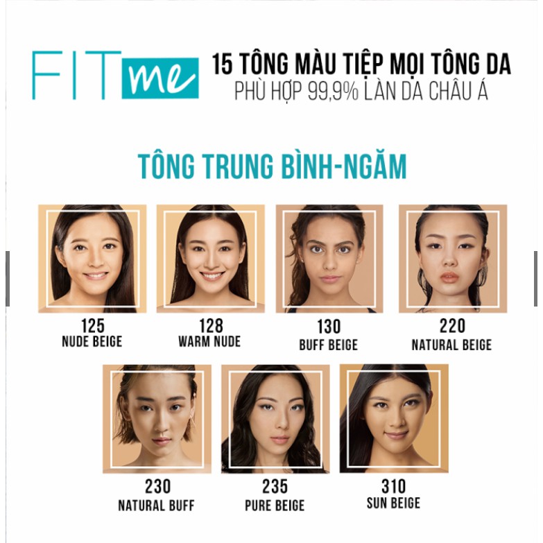 Kem Nền Mịn Nhẹ Kiềm Dầu Chống Nắng Fit Me Maybelline New York Matte SPF 22 30ml - Mỹ Chính Hãng