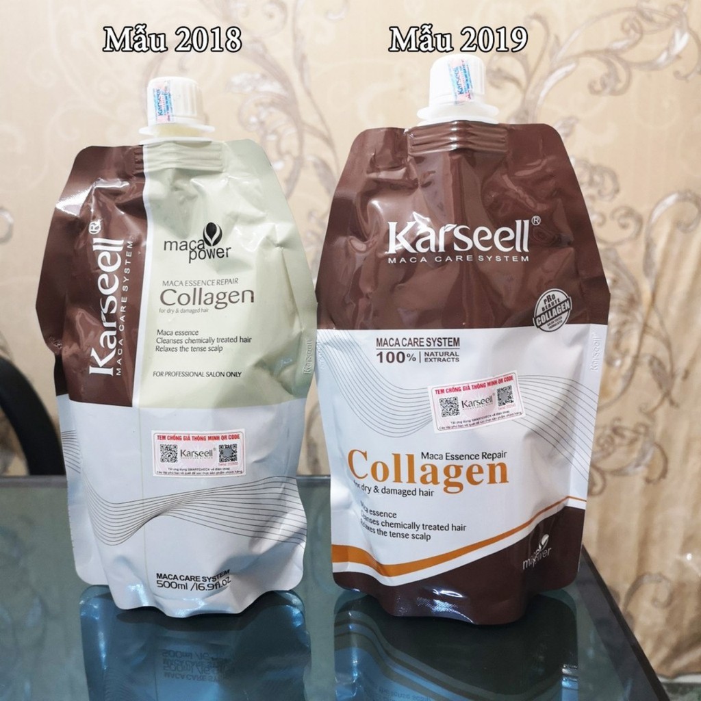[ Karseell-Chính Hãng ] Kem Hấp Phục Hồi Tóc Collagen Karseell Maca Dạng Túi 500ML 5.0