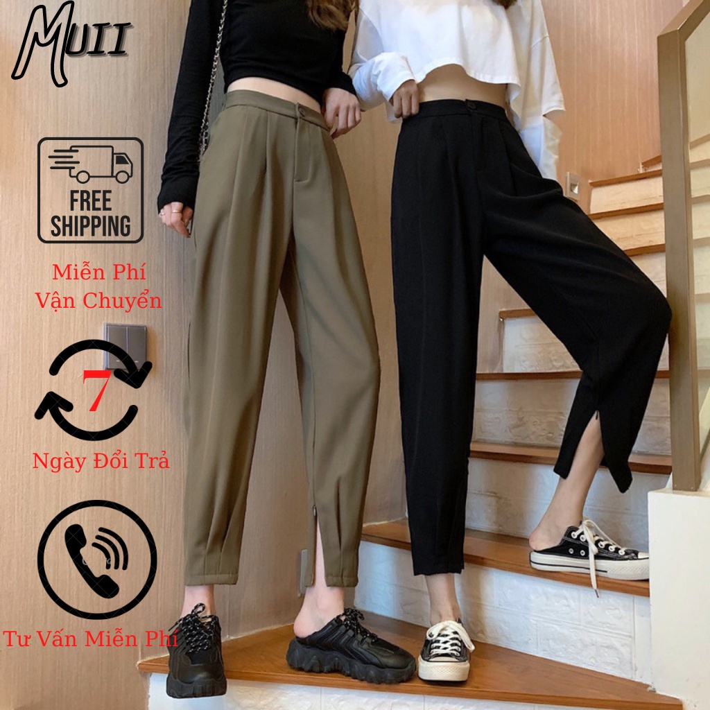 Quần Tây ,Quần Baggy Công Sở Có Khóa Chân Lưng Thụng Xếp Ly Chất Tuyết Mưa Lên Dáng Cực Dẹp