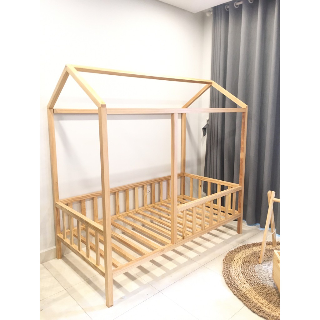 [HÀNG ĐẶT TRƯỚC] Giường Lều Trẻ Em Khung Gỗ Thông Đơn Giản Trang Trí Phòng Ngủ Cho Trẻ - bebewood | BigBuy360 - bigbuy360.vn
