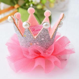 1Pcs Lovely Cute Girls Crown Princess Hair Clip Lace Pearl Shiny Star Headband Hairpins Hair Band Accessories
