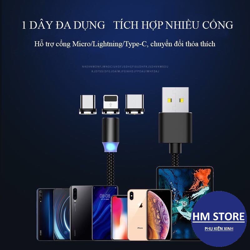 Cáp sạc, dây sạc 3 trong 1 micro USB, Lightning, Type C