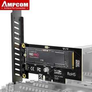 Thẻ Chuyển Đổi Mở Rộng AMPCOM M.2 NVME SSD Sang PCIe 4.0 64Gbps SSD PCIe 4.0 X4 Cho Máy Tính Để Bàn PCI-E GEN4