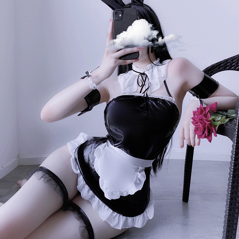 Cosplay thỏ da bunny girl gợi cảm - đồ ngủ bodysuit 2 dây hóa trang sexy