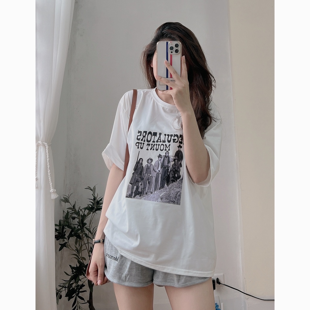 Áo Thun Regul Form Rộng PEONYB Nữ [FREESHIP]  Phông tay lỡ in hình loang vintage, 3158 retro cá tính Ulzzang