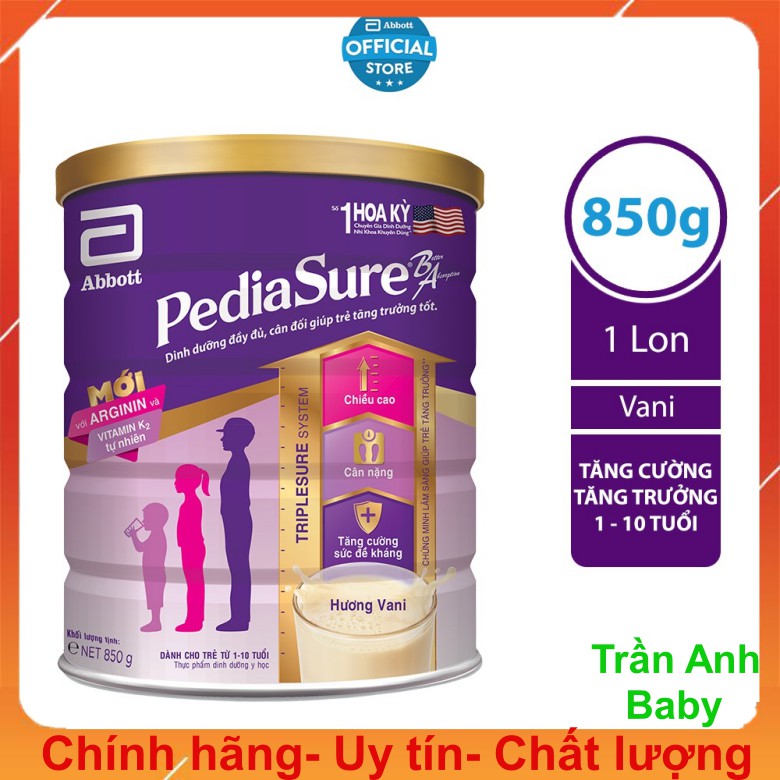 Sữa Pediasure 850 gam hương vani date mới