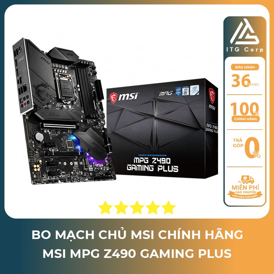 Bo mạch chủ - Mainboard MSI MPG Z490 GAMING PLUS (Intel Z490, Socket 1200, ATX, 4 khe RAM DDR4