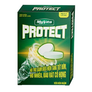 Kẹo Ngậm Myvita Protect Hỗ Trợ Giảm Đau Rát Họng Hộp 30 viên