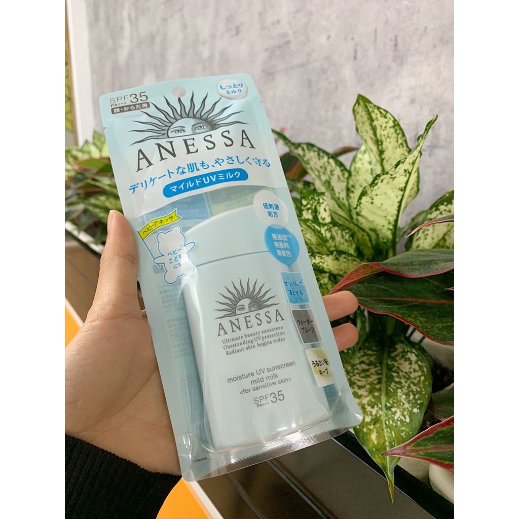[Mã SKAMSALE8 giảm 10% đơn 200K] Sữa Chống Nắng Cho Da Nhạy Cảm & Trẻ Em Anessa UV Sunscreen Mild Milk 60ml | BigBuy360 - bigbuy360.vn