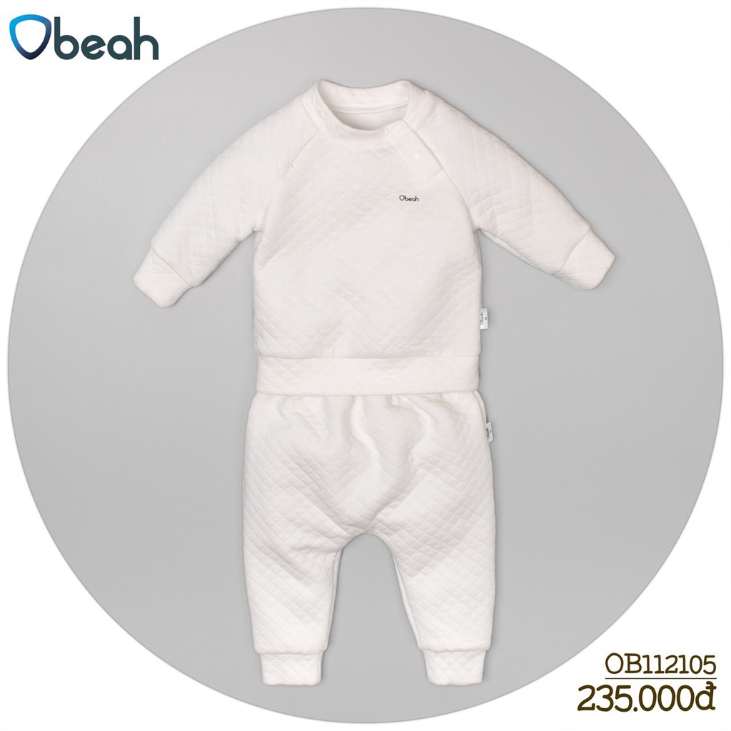 Bộ thu đông cho bé trai và bé gái chất liệu trần bông mềm mịn cao cấp thương hiệu Obeah OB112105