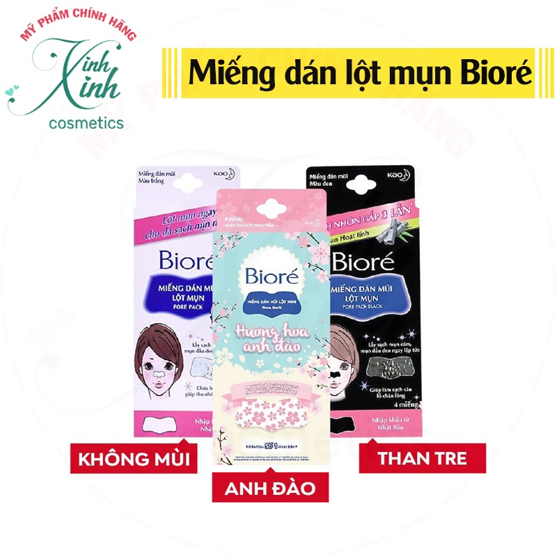 [CHÍNH HÃNG 100%] Miếng Dán Mũi Lột Mụn Bioré Pore Pack, lột sạch mụn đầu đen, đầu trắng, se khít lỗ chân lông