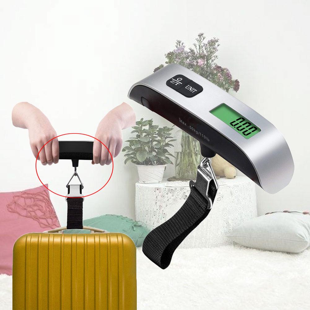 HN Cân hành lý điện tử kỹ thuật số 50kg / 110lb Vali xách tay Túi hành lý Cân treo Cân cân bằng LCD