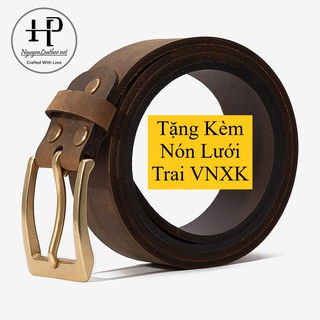 Thăt LưngDây Nịt Nam Da Sáp Bảng Lớn, Big Size Khóa Đồng Đúc Nguyên Khối HNP Nguyen Leather Crafted With Love