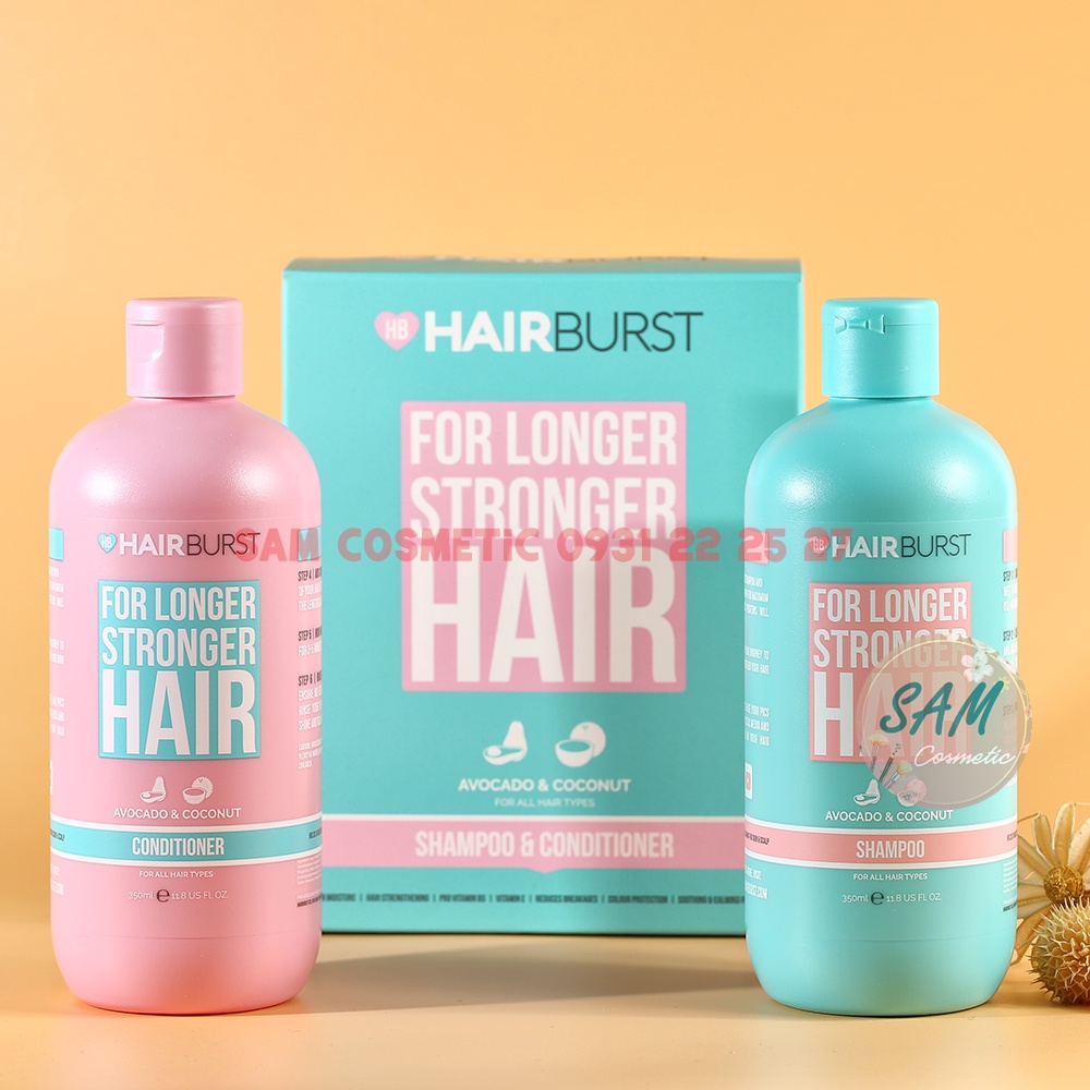 Set Dầu Gội &amp; Dầu Xả Hairburst For Longer Stronger Hair Kích Thích Mọc Tóc (Dầu Gội 350ml + Dầu Xả 350ml)