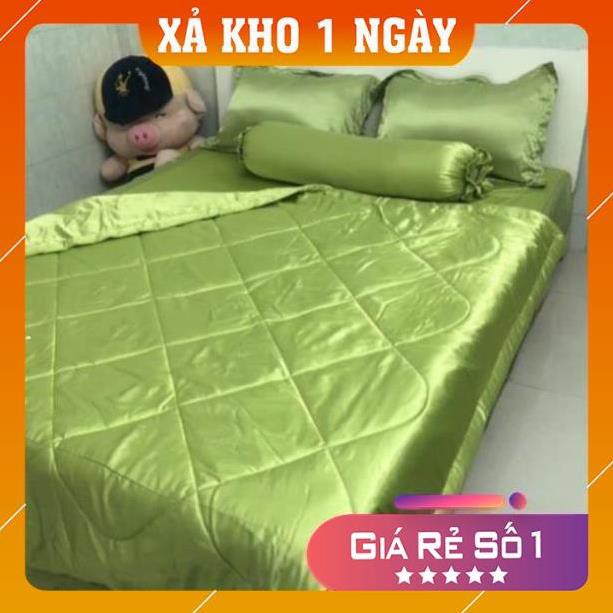 Bộ drap giường phi lụa Thái Tuấn có mền (shopmh59)