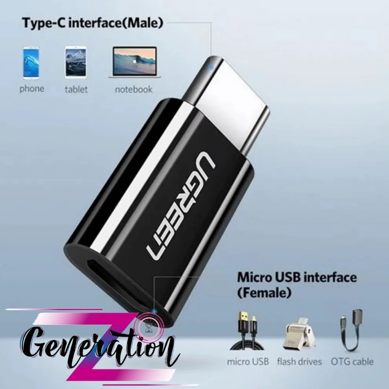 [Mã ELFLASH5 giảm 20K đơn 50K] Đầu chuyển Micro USB ra USB Type-C Ugreen 30512