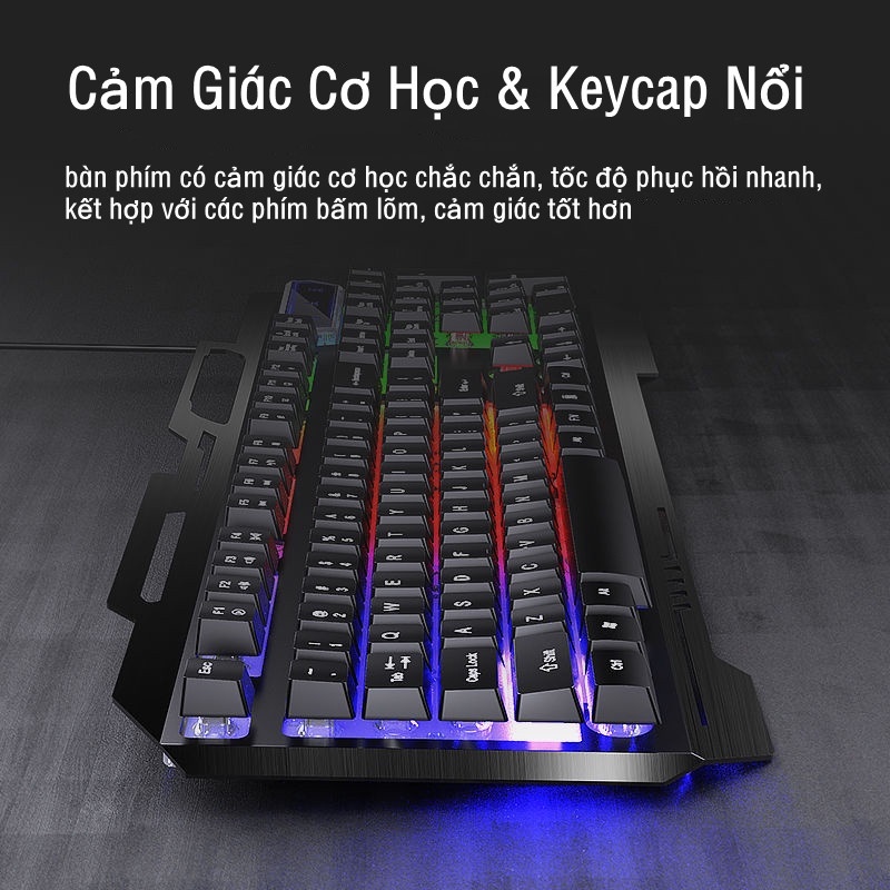 Bộ bàn phím và chuột chơi game RGB SK500 màu dạ quang