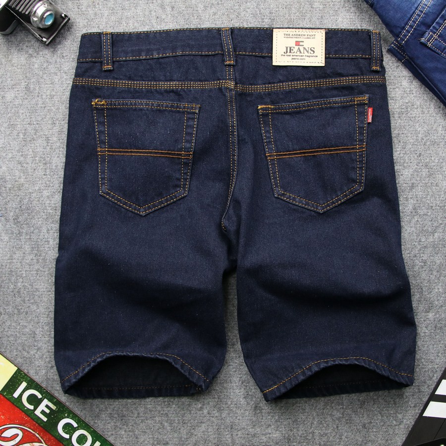 Combo 3 quần shorts jeans nam vải dày 3 màu xanh nhạt, xanh đậm, xanh đen