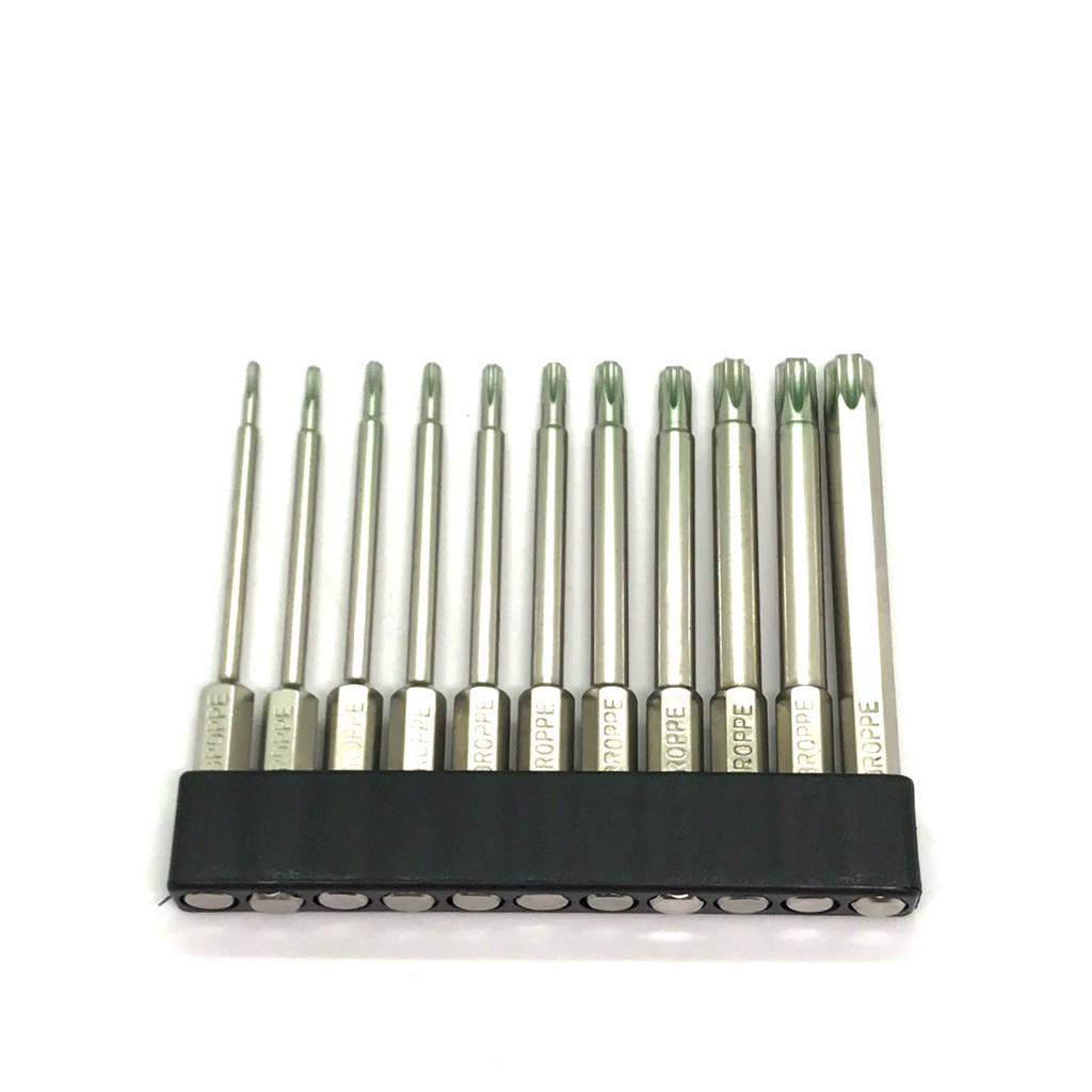 Bộ Mũi Hoa Thị Lục Giác Có Lỗ Cho Khoan - Đầy Đủ Kích Thước từ T5 đến T40.