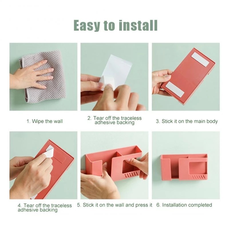 1 Hộp Đựng Điều Khiển Từ Xa Gắn Tường Hai Lớp Cứng Sắp Xếp Gọn Gàng Cho Nhà Ở/Văn Phòng