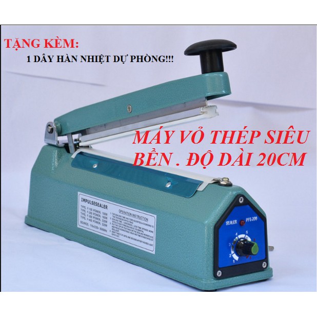 MÁY HÀN MIỆNG TÚI 20CM VỎ SẮT - GIÁ RẺ NHẤT-HÀN ĐƯỢC TÚI ZIP BẠC- TẶNG KÈM BỘ DÂY BĂNG NHIỆT