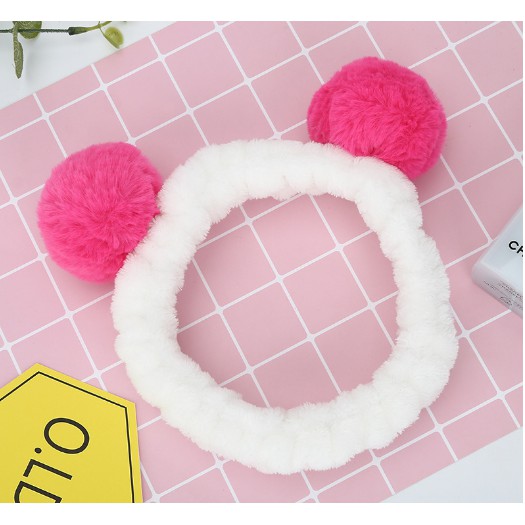 BĂNG ĐÔ CÀI TÓC MAKE UP 2 CỤC NHUNG THỎ TRÒN CHO MẸ-PK78