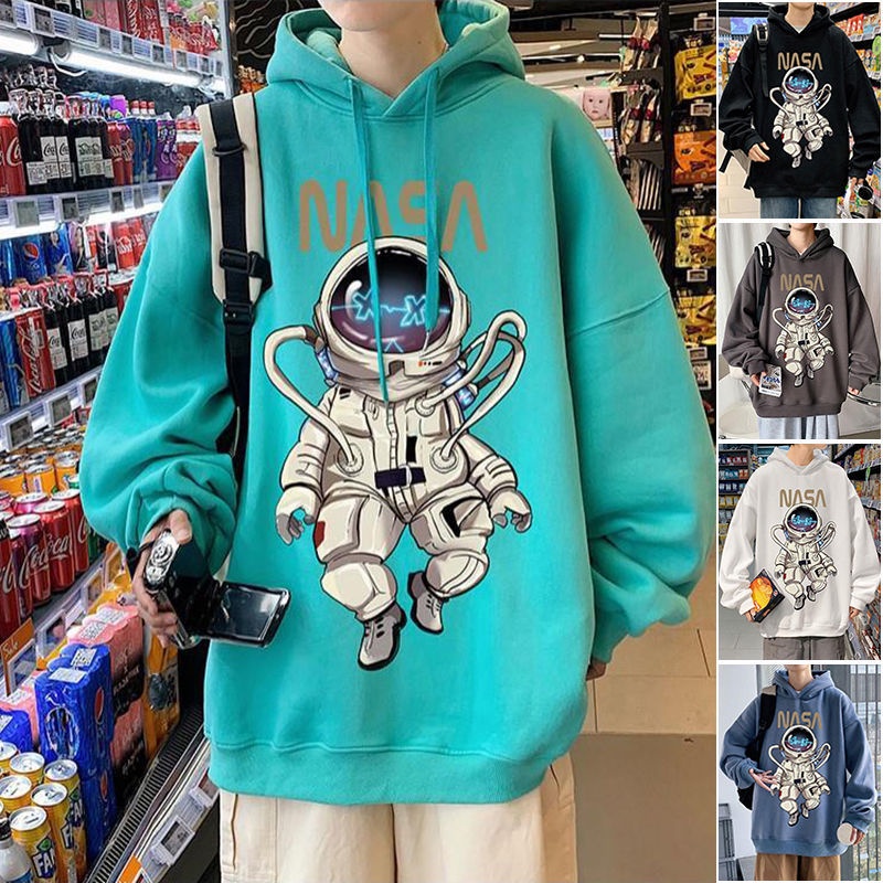 ✾✽♠Áo Khoác Hoodie In Hình Phi Hành Gia Thời Trang Xuân Thu Cho Nam Sinh Trung Học 2021 ne