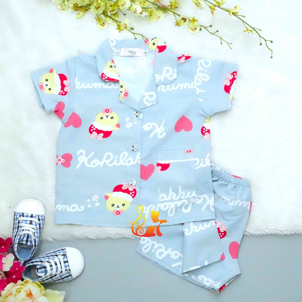 Đồ Bộ Mặc Nhà &quot;Gấu Kuma&quot; Pijama Kate Thái - Cho Bé 8 - 38kg.