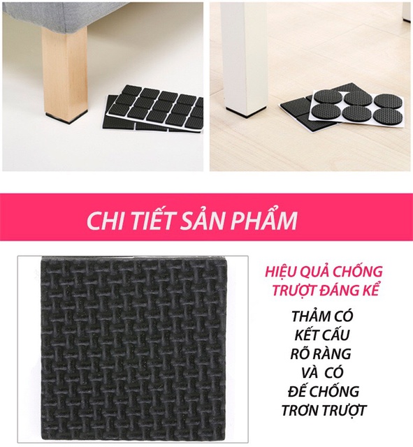 ⚡Mua Lẻ Giá Sỉ⚡Miếng Dán Chống Trượt Bàn Ghế, Miếng Lót Đệm Chân Bàn Ghế, Dán Chống Trượt Cho Tủ Kệ