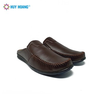 Giày sabo nam da bò Huy Hoàng màu nâu LS7797