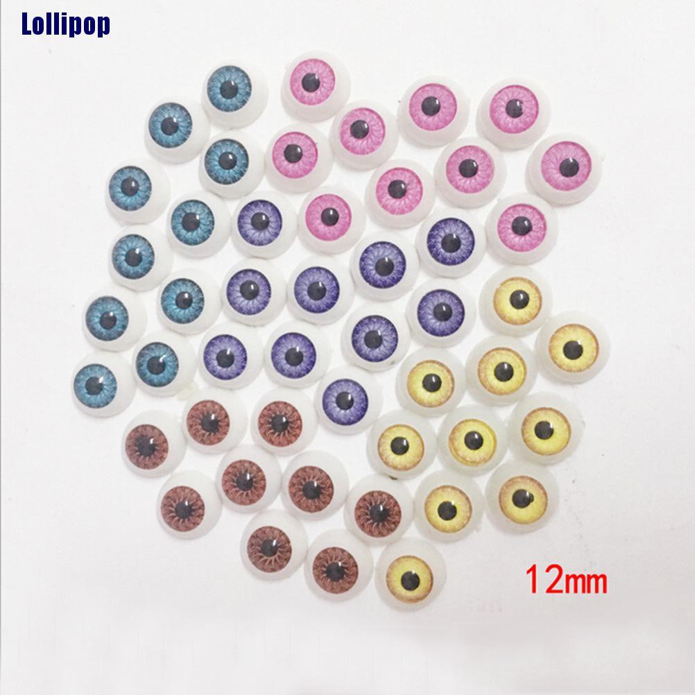 Cặp mắt búp bê bằng acrylic 12mm DIY tùy chọn màu sắc