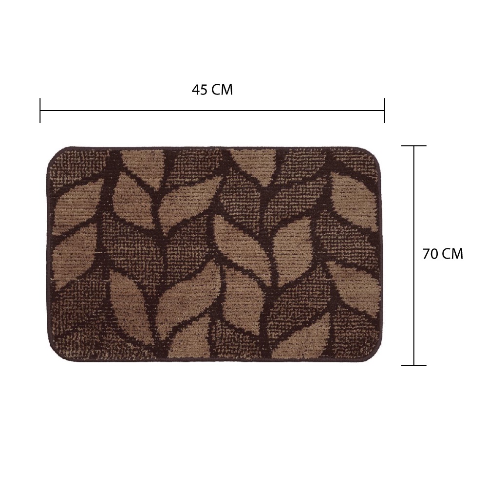 HomeBase HLS Thảm chùi chân mềm Microfiber Thái Lan 70x44cm màu nâu