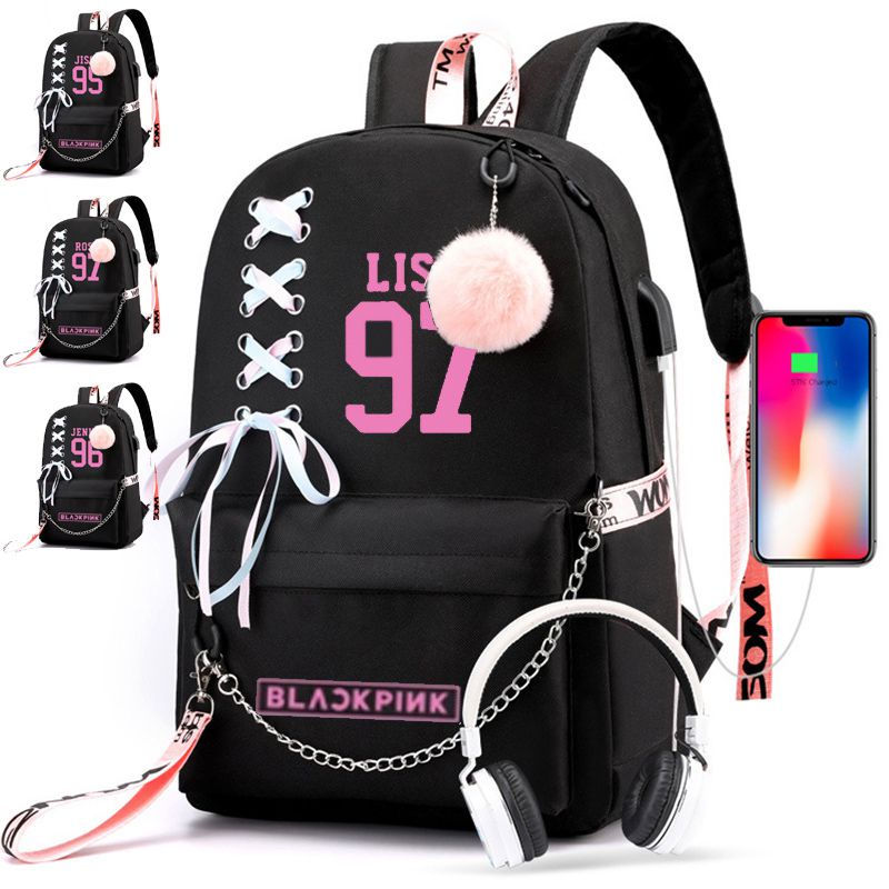 Ba Lô BlackPink KPOP Có Cổng Sạc USB