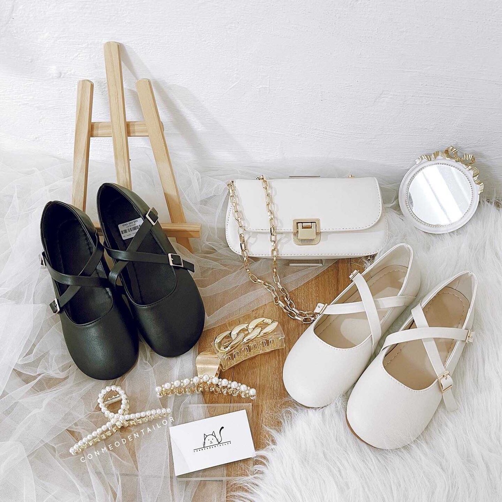 ZZ99: Giày marry 2 quai chéo siêu xinh sang chảnh- giày lolita 2 quai