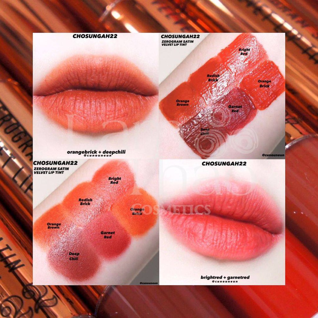 Son Kem Lì Chosungah Zerogram Satin Velvet Lip Tint