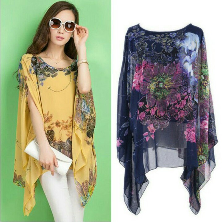 (Tặng son xịn ) khi mua Áo voan tay cánh dơi giấu bụng họa tiết quá thời trang ZARA vô cùng sang chảnh