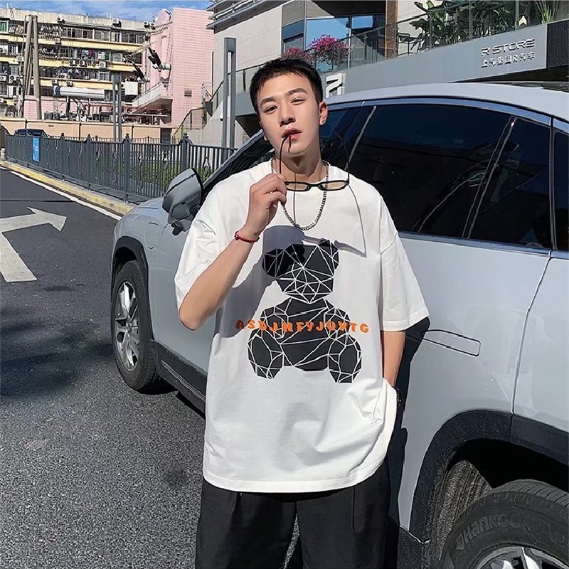 Áo Thun Tay Ngắn Dáng Rộng In Họa Tiết Hoạt Hình Phong Cách Nhật Bản Thời Trang Mùa Hè Cho Nam Và Nữ