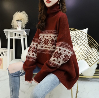 Áo Sweater cổ lọ dáng rộng thời trang thu đông 2020 cho nữ