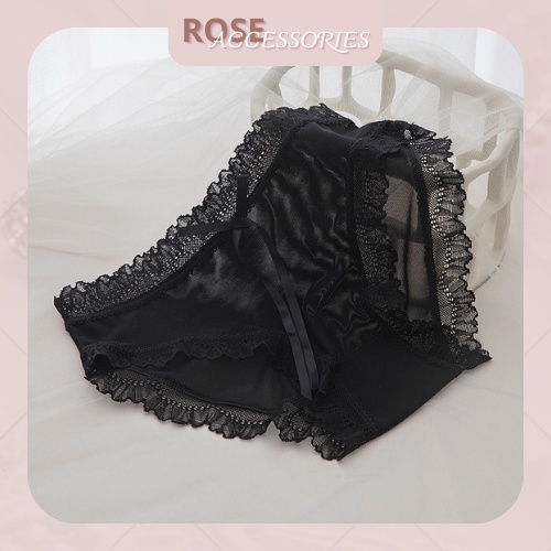 Quần lót gợi cảm siêu mỏng ren nơ mềm mại kháng khuẩn Rose Accessories QL10