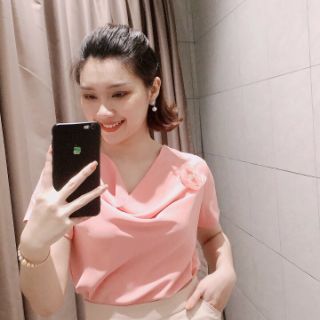 Áo sơ mi cổ đổ chất lụa hàn