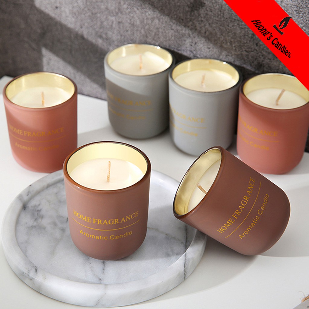 [Note Gỗ - 3 Mùi] Nến Thơm Tinh Dầu Thiên Nhiên Hương's Candle Home Fragrance 60g Sáp Đậu Nành, Không Khói, Set 2 Cốc