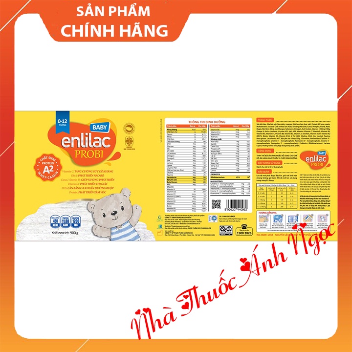 Sữa Enlilac Probi Protein A2 Baby  lon 400g, 900g - Hỗ trợ tăng cường sức đề kháng cho bé, giúp bé khỏe mạnh, phát triển