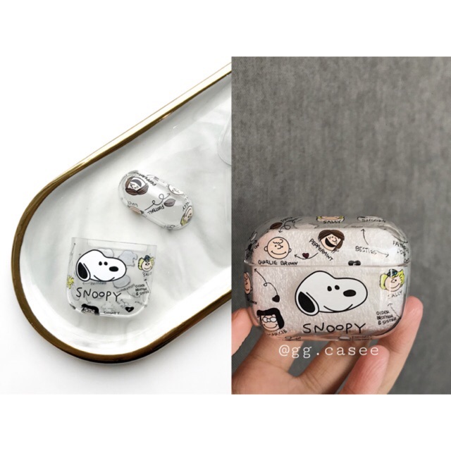 Ốp tai nghe airpods 1/2 và vỏ airpods pro nhựa snoopy dễ thương