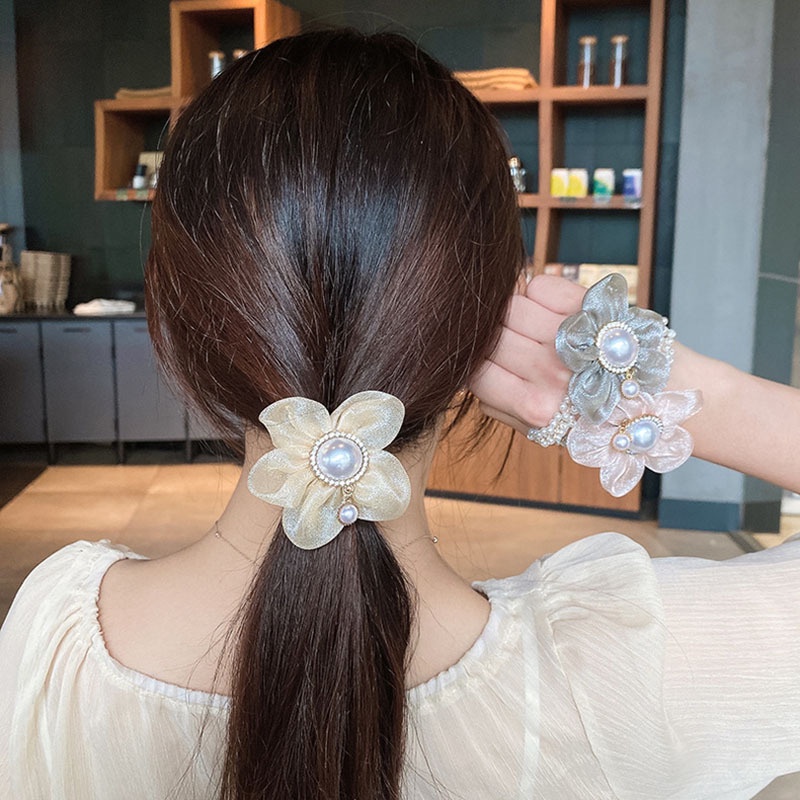 Dây Buộc Tóc Đính Ngọc Trai Thời Trang Cho Nữ