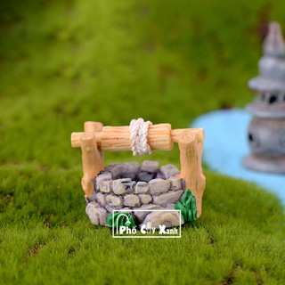 [Giá Siêu Rẻ] Cái Giếng Cổ Kem Theo Tay Quay - Phụ Kiện Trang Trí Tiểu Cảnh Cây Xanh
