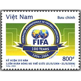 Tem sưu tập MS 923 Tem Việt Nam Kỷ niệm 100 năm Liên đoàn bóng đá Thế giới 21/5/1904 - 21/5/ 2004