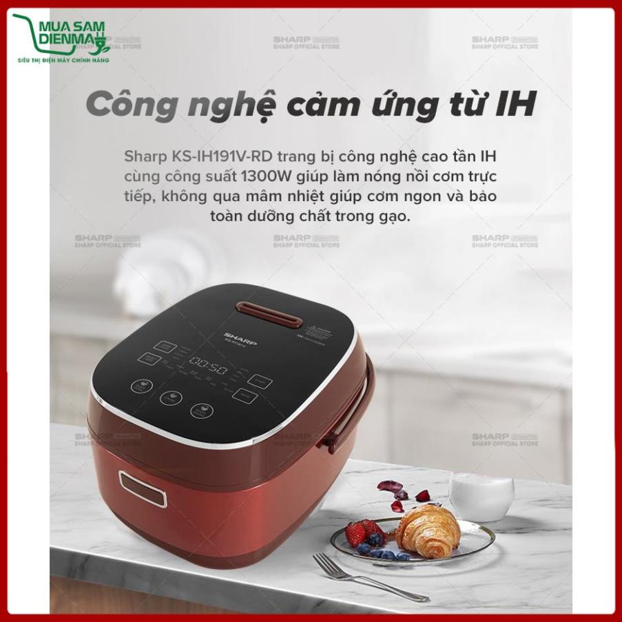 Nồi Cơm Cao Tần Cảm Ứng Sharp 1.8L KS-IH191V-RD