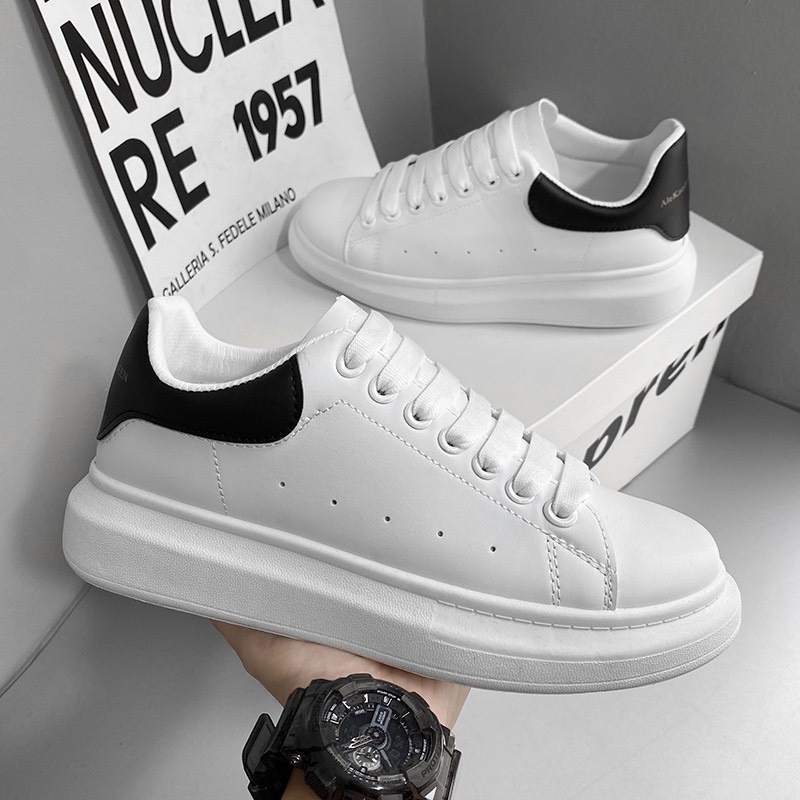 Giày Sneaker Nam Nữ, Giày Thể Thao Trắng Độn Đế Chất Da Đẹp