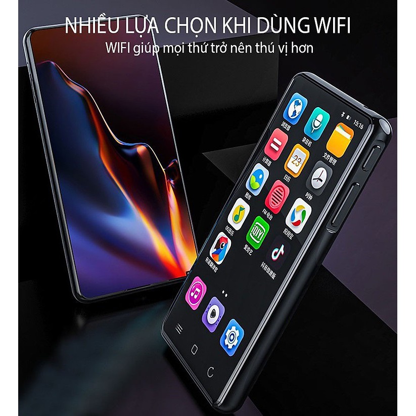 Máy Nghe Nhạc Android MP4 Màn Hình Cảm Ứng 4.0 Inch Bluetooth WiFi Ruizu H8 Bộ Nhớ Trong 16GB - Hàng Chính Hãng