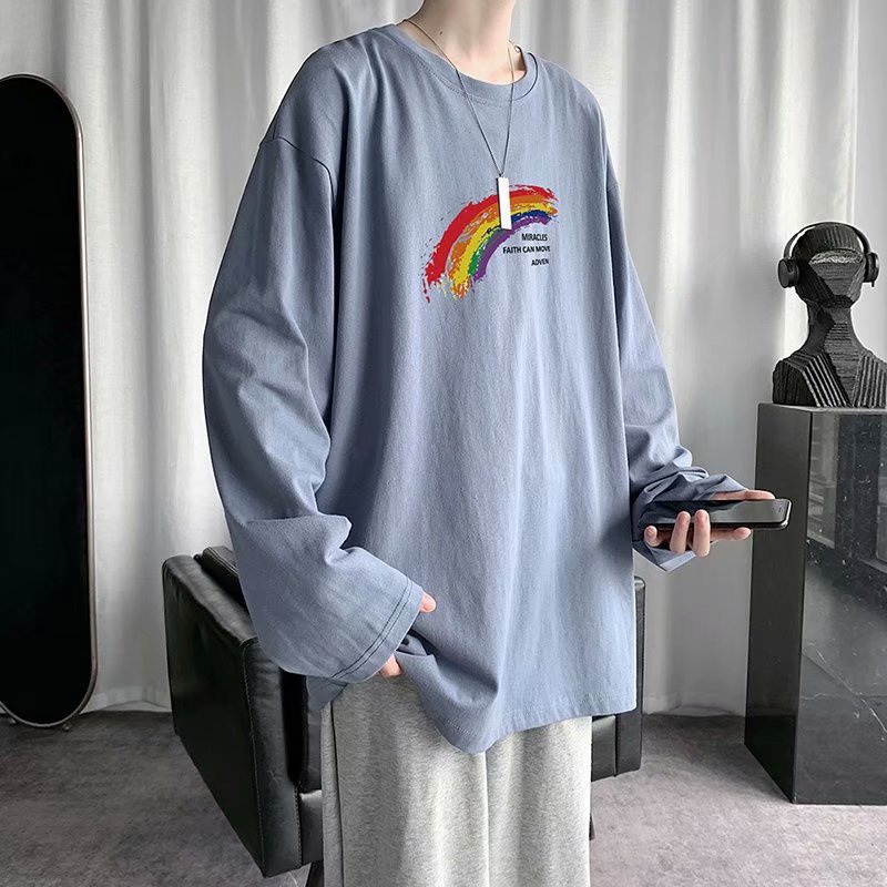 Áo thun AOKANG tay dài cổ tròn in hình thời trang dành cho nam